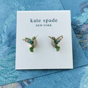 Kate Spade Dazzling Daisy Hummingbird Gold Stud Earrings Multicolor